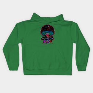 Mushrooms Neon Glow Kids Hoodie